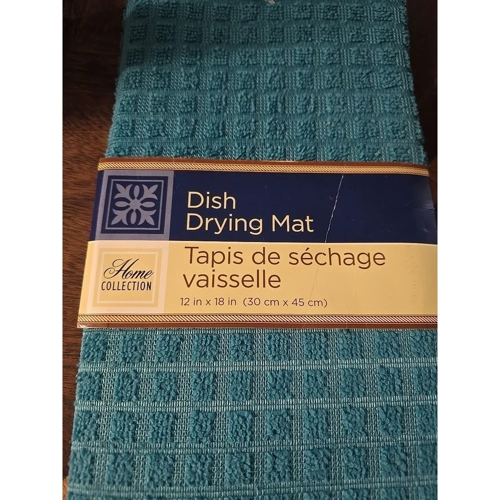 Home Collection Self Absorbent 100% Polyester Dish Drying Mat 12x18